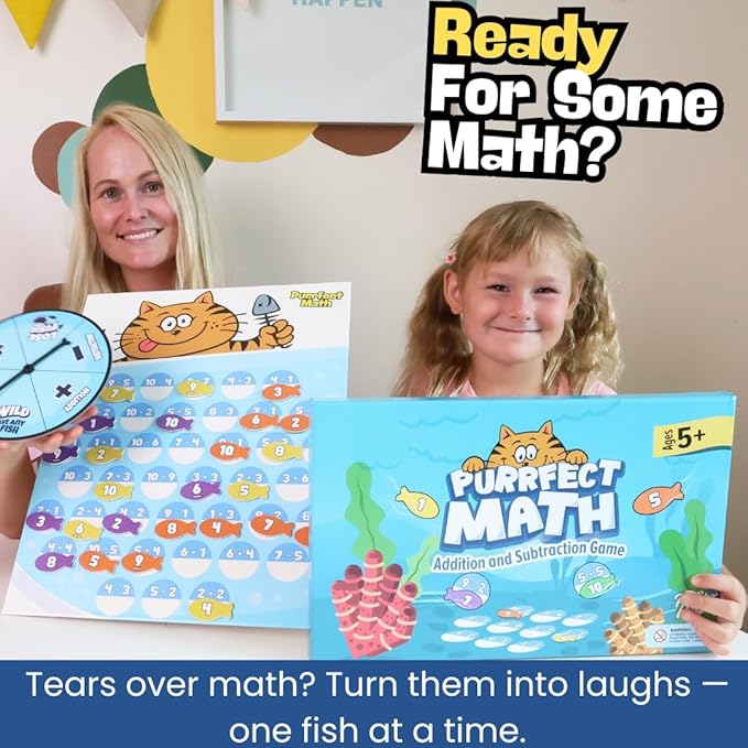Pidoko Kids Purrfect Math | Math Games for Kids Ages 5+ | Addition and Subtraction Magnetic Fish Game