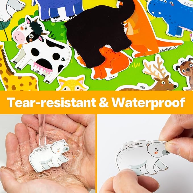 Magnetic Reusable Sticker Book for Toddler, Dinosaur Activity Magnet Book for 3 4 5 Years Boys Girls Road Trip Airplane Train Travel Essentials Toy for Kids Birthday Gifts Educational Learning Toys