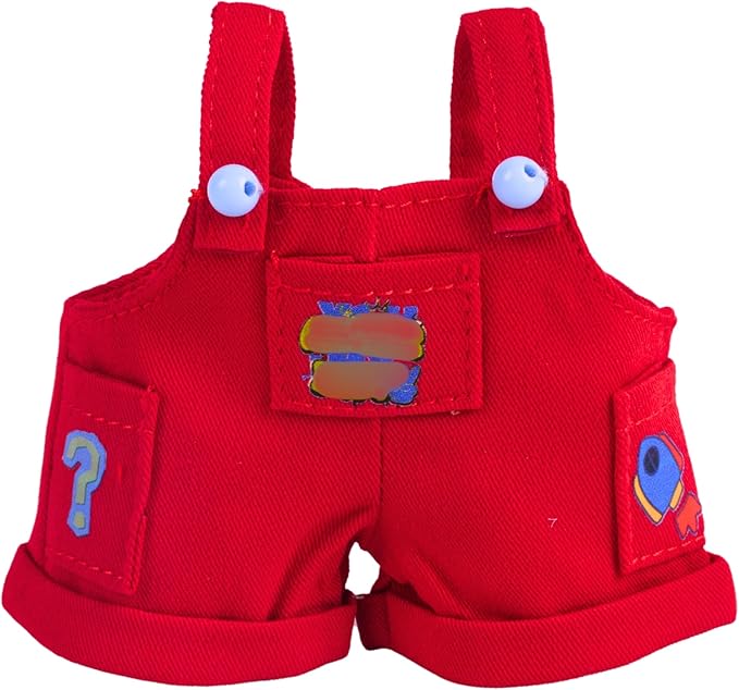 17cm Doll Clothing, fits 5.9-6.69 inch (15-17cm) Doll, high Fashion 5-Piece Clothing and Accessory Set with top, Jumpsuit, Sunglasses, Headphones and Canvas Shoes (Doll not Included) (red)