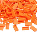 PATIKIL 370 Pcs Flat Blocks Bulk, 1x2 Square Orange Classic Tiles Smooth Surface Mini Building Blocks Accessories Compatible Bricks Kits for Building Floor Walls Mosaic Pixel Arts