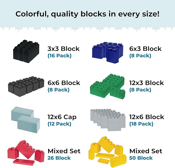 EverBlock 3" x 3" Single Life-Size Plastic Modular Bulk Pack | Giant Building Blocks | Easy to Connect & Reuse | Indoor & Outdoor Use | Build Displays & Structures | Light Gray