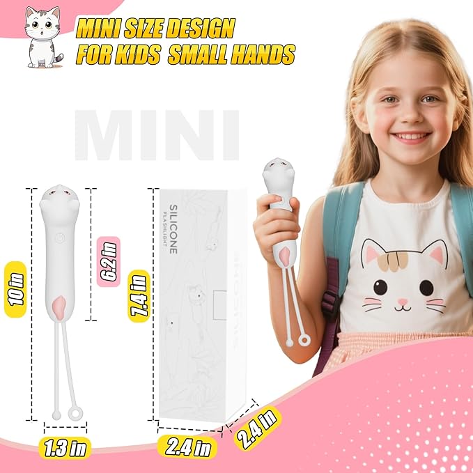 Tremdwoto Kids Flashlight Rechargeable, Small LED Cat Child Flashlights, Birthday Gifts for Boys&Girls, Flash Light, Handheld Flashlights for Children, Cat Toddler Flashlight for Camping, Home