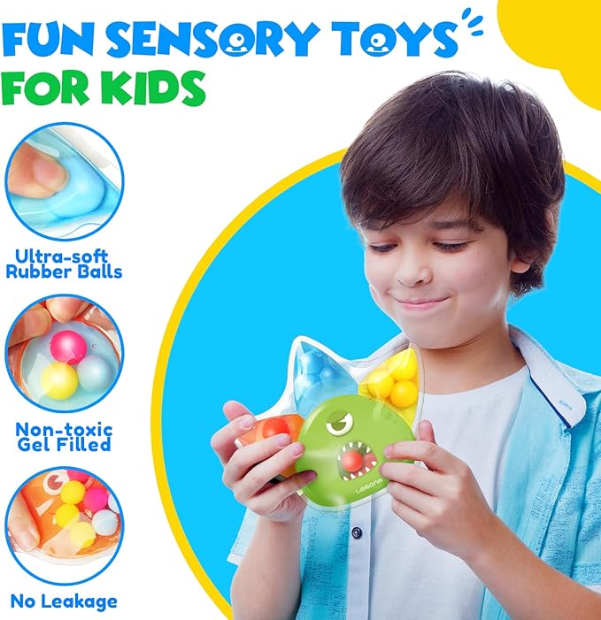 Color Sorting Sensory Toys for Toddlers: 4 Pack Fine Motor Skills Game - Sensory Toys for Special Needs Autistic Kids - Fidgets for Classroom Prize Box Toys - Gifts for Stocking Stuffers Party Favors