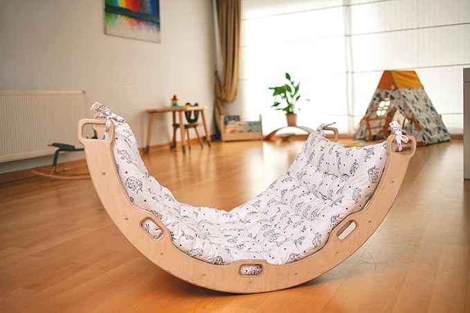 Climbing Arch Pillow Only | Cushion for Toddler Climbing Arch | Montessori Rocker Cushion | Toddler Floor Pillow for Kids (Origami)