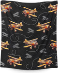 Kids Blanket Airplane Throw Blanket Gift for Boys, 30x40 Inches Cool Lightweight Comfy Black Throw for Sofa Chair Bed Office