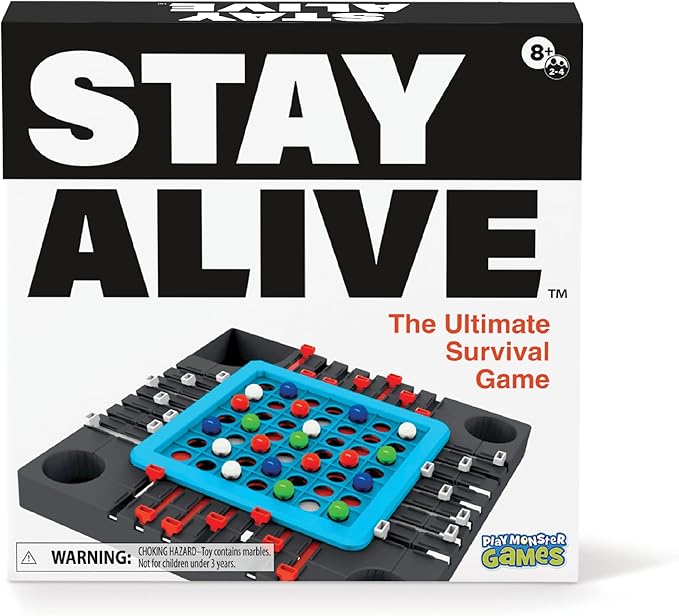 PlayMonster Stay Alive Board Game - Family Game Night, Strategic Game Play, Retro Board Games, The Ultimate Survival, Multi-Player, for Kids, Ages 8+