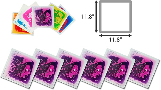 Art3d 1-Pack Fancy Floor Tile for Kids Room Liquid Encased Floor Tile, 11.8" x 11.8" Purple