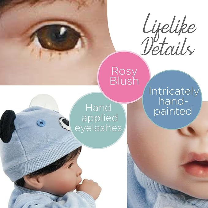 Paradise Galleries 17 Inch Realistic Reborn Baby Boy Doll with Plush Pup and Bassinet Gift Set for Kids and Adults – Finn & Sparky