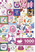 MOMIBOOK Puzzles for Adults 1000 Piece Jigsaw Puzzles of Cat Meow Language Dopamine, Painting Image Difficult Challenging Hard Impossible Puzzle, Funny Toys & Games Christmas Birthday Gifts