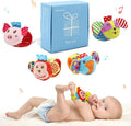 BLOOBLOOMAX Sock rattles for Babies 0-24 Months Baby Animal Foot Finder Educational Toys