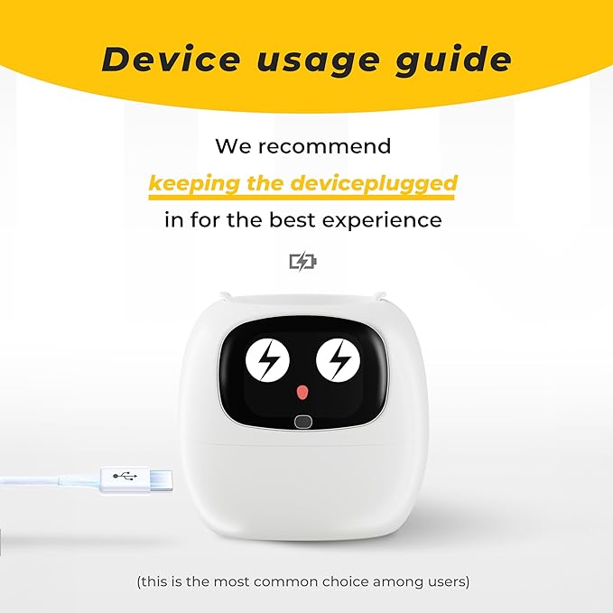 Smart pet Planter Robot Guidance on Plant Care with Emojis, Adorable Plant Companion with Rich Gesture Interaction, Neat Desk Setup Gift (White)