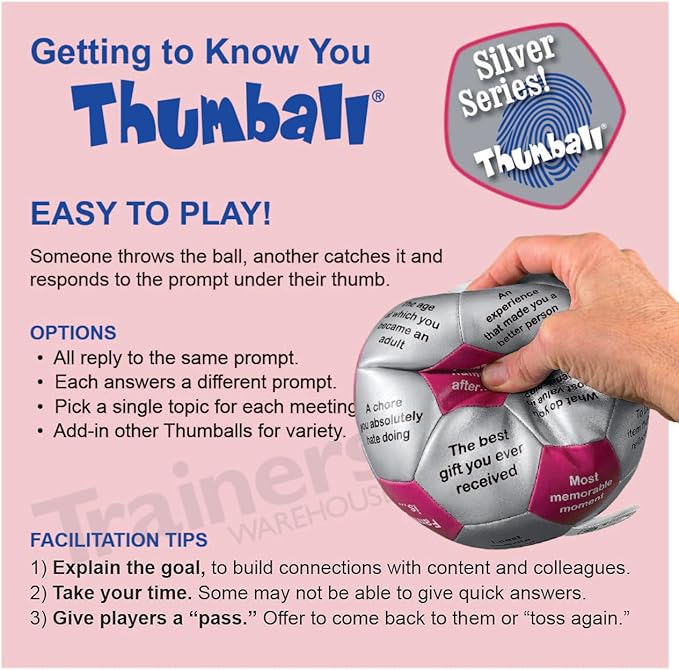 Trainers Warehouse 6" Thumball Collection, 32 Prompts for Conversation, Team Building, Relationship and Training