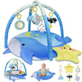 Dr.Rapeti 31x31inch Baby Play Mat, Activity Baby Play Gym with Arch, Playmats & Floor Gyms, Detachable Mirror and Squeaky Soft Set, Thick Non-Toxic Playmats
