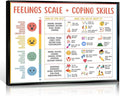 uoyien Feelings Chart For kids Mental Health Posters Help Students Understand Emotions Poster Calm Corner Special Education Classroom Decorations Preschool Classroom Supplies Metal Framed 12x16in
