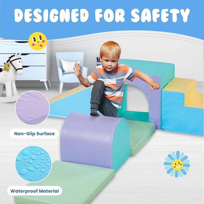 New Bounce Toddler Climbing Toys - Soft Play Set for Kids - Foam Climbing Blocks - Safe Soft Gym Equipment - Great for All Ages