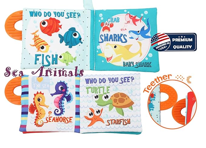 Baby Books Toys Gifts, Touch and Feel Cloth Crinkle Books for Babies,Infant Toddler Baby 0-3-6-12-18 Months,Early Learning Toys 6 to 12 Months 1-2 Years Old, Easter Shower Gift for Boys Girls,8 PCS