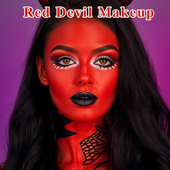 Red Face Paint Stick,Water-Based Red Body Paint Stick,Washable Halloween Face Painting for Clown Devil Joker Skull Costume,Professional Full-Coverage SFX Makeup for Cosplay,1.06 OZ