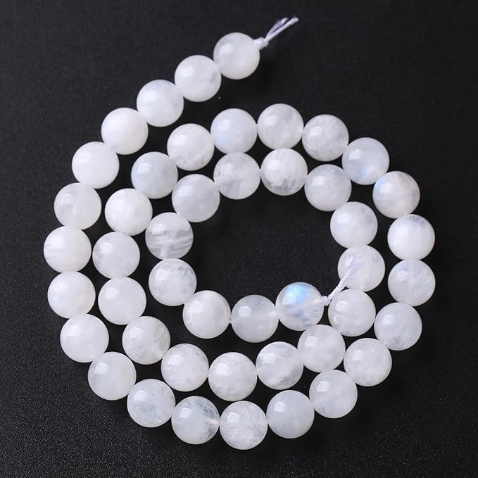160PCS 4MM Natural Stone White Moonstone Gemstone Semi Precious Beads for Jewelry Making DIY Bracelet