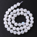 160PCS 4MM Natural Stone White Moonstone Gemstone Semi Precious Beads for Jewelry Making DIY Bracelet
