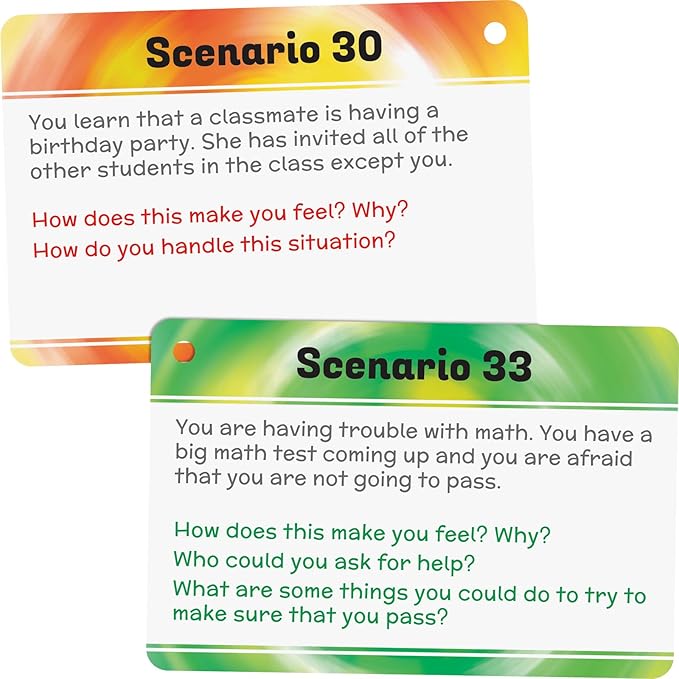 Really Good Stuff Social Skills Discussion Cards - Set of 20 Conversation Cards for Kids - Social Emotional Learning Activities for Understanding Social Rules and Developing Essential Social Skills