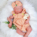 Reborn Baby Dolls Silicone Full Body 18.1in Weighted Real Life Closed-Eyes Girl Dolls Lifelike Newborn Baby Soft Body Flexible Limbs Not Vinyl