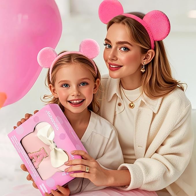 Kids Real Makeup Kit for Girls - 18Pcs Non-Toxic Washable Make Up Toys with Initial Toddler Purse - Personalized Birthday Gifts for Age 3 4 5 6 7 8 9 10 Years Old Girls Vanity Set - N