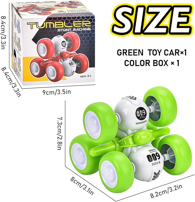 Friction Powered Car Toys for 3 4 5 Year Old Girls Gifts, 6 Wheels Pull Back Cars Toys for Toddler Age 3-6, Trucks for Kids Boys Toys Age 3-6 Year Old Girl Birthday Present (Green)