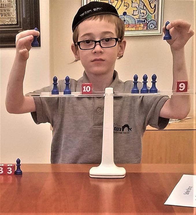 Hands-On Equations® Class Set for Teacher and 10 Students. Includes The Teacher Demonstration Balance Scale and Game Pieces and 10 Sets of Student Manipulatives. Grade 3 and up.
