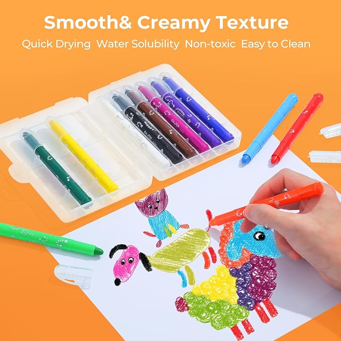 M&G 12 Colors Tempera Paint Sticks,Solid Tempera Paints, Washable Paint, Quick-Drying, No Mess for Kids and Toddlers,Art Gifts for Your Kids and Artists