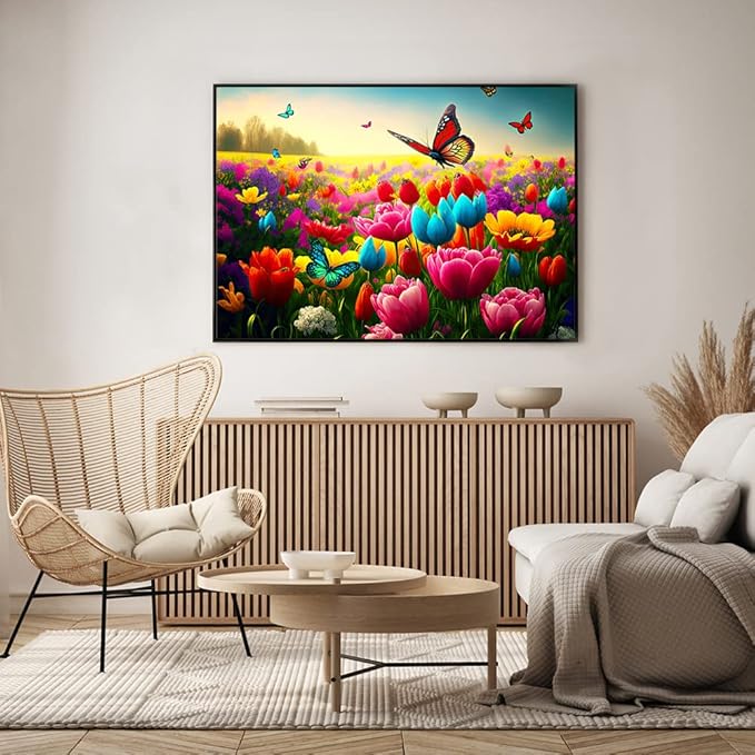 HUADADA Jigsaw Puzzles for Adults 1000 Piece Jigsaw Puzzles for Adults Challenging Game Butterfly Puzzle with Letters on Back（Butterfly and Flower）