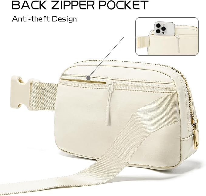 Gitus Gifts for 8 9 10 11 12 Year Old Girls Belt Bag Fanny Pack Crossbody Bags with Initial Letter Patch Cute Stuff Birthday Gifts for Teen Girls Women Personalized Trend Stuff (Ivory-P)