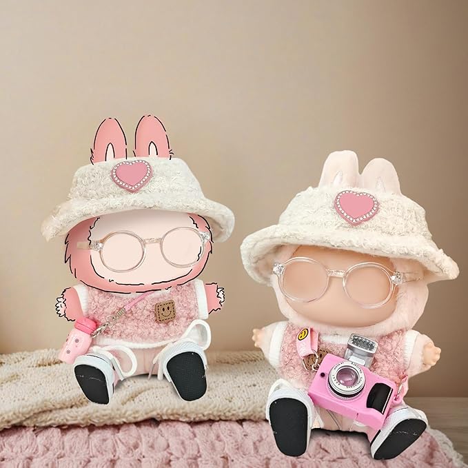 17cm Doll Clothes, Outfits 5 Set for Dolls , Exquisite Accessories for Doll, Cute Clothes for Dolls Dress up Unique Style (Pink 5pc)