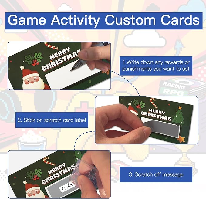 50 Pack Scratch Off Cards, DIY Custom Christmas Scratch Off Stickers, Your Own Game Tickets for Prizes Gift Scratch Cards for Small Business Holiday Birthday Party Favors Games Supplies (Green)