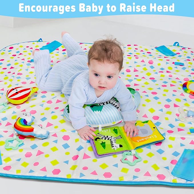 Dr.Rapeti Baby Play Gym Mat Animal Planet with Ball Pit Activity Gym Center Tummy Time Mat Thickened Mat Sensory Exploration Motor Skill Development for Newborn Infant Baby Toddler for 0+