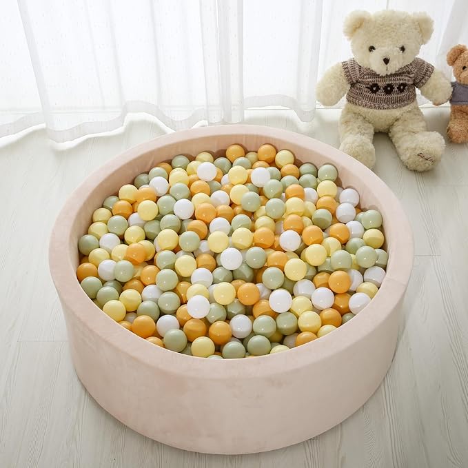 Ball Pit Balls Pack of 100 200 500 - Star and Round Set BPA Free Phthalate Free Non-Toxic Crush Proof Play Balls Soft Plastic Balls for Toddlers Baby Kids Birthday Pool Tent Party