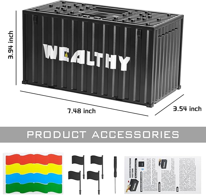Piggy Bank for Kids, Unbreakable Building Blocks Container Money Saving Box for Adults, Digital Coin Counting Bank with LCD Counter, Great Children’s Gifts for Birthday, Easter, Christmas Black
