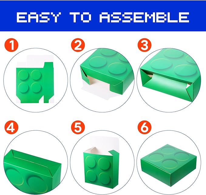 Zhanmai 14 Pcs Paper Building Blocks Boxes in 4 Size Mystery Party Stacking Props Brick Treat Gift Case for Birthday Game Favors Decorations Boys Girls