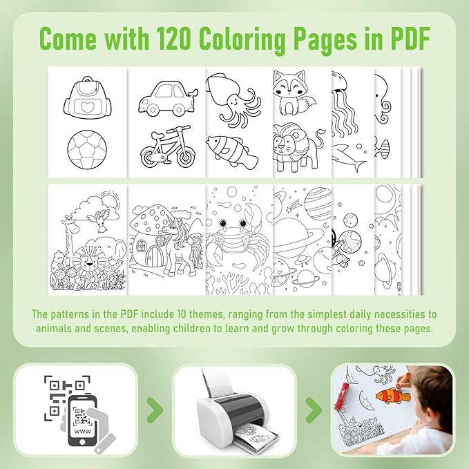 12 Colors Tempera Paint Sticks with 120 PDF Coloring Pages and 30 Stickers, Quick Drying, Smooth, Non-Toxic and Washable Paint Sticks for Kids Drawing on Pumpkin, Wood, Rock, Glass