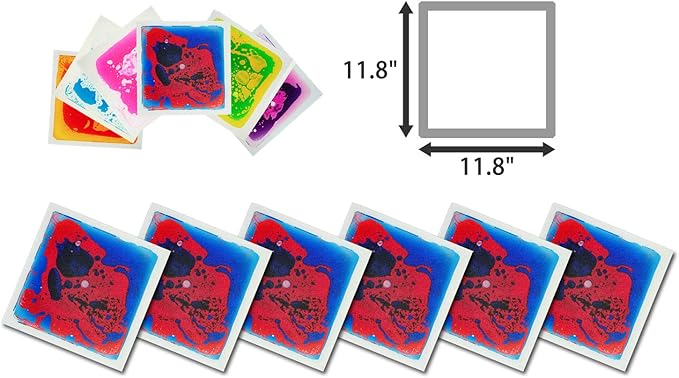 Art3d 1-Pack Liquid Dance Floor Colorful Home Decor Tile, 11.8" x 11.8" Blue-Red