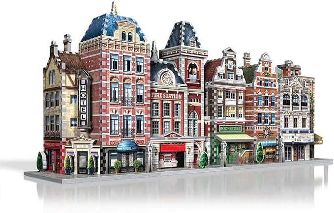 Wrebbit3D Hotel 3D Puzzle | Urbania Collection | 295 Jigsaw Puzzle Pieces | Charming and Unique Streetscape of a Small Town