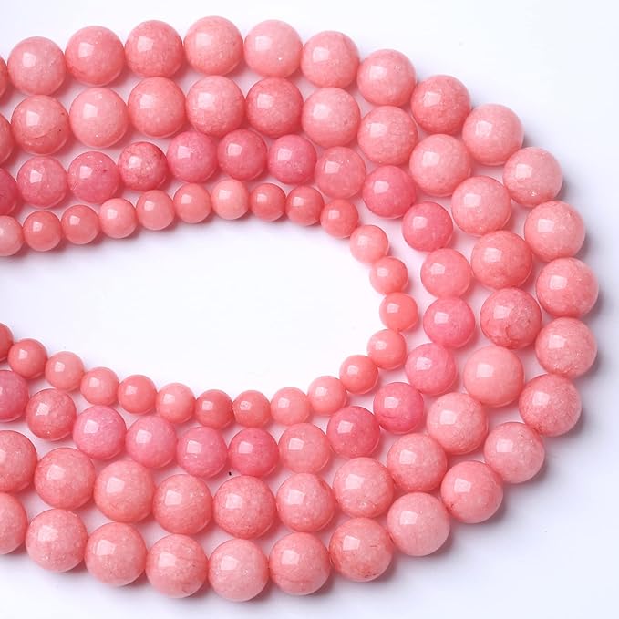 160PCS 4MM Natural Stone Pink Jade Beads Rhodochrosite Chalcedony Beads for Jewelry Making DIY Bracelet 2 Strands