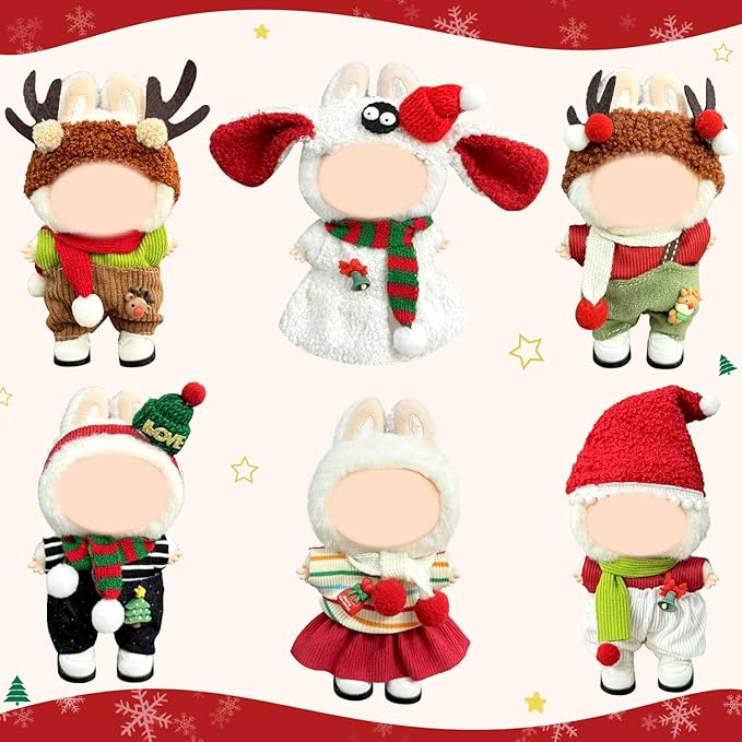 Doll Clothes 17cm/15cm Outfit Set Party Clothes High-End Fashion Outfits Suitable Accessories Christmas Cloak Halloween Premium Clothing 5.91-6.7 inch (No Doll) (LBB-256)