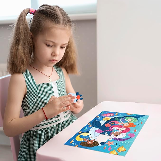 QUOKKA Puzzles for Kids Ages 3-5 - 30 Pieces Puzzles for Toddlers 2-4 - Mermaids Learning Jigsaw Puzzles for Kids 4-6 Years Old - Educational Toys for Boy and Girl
