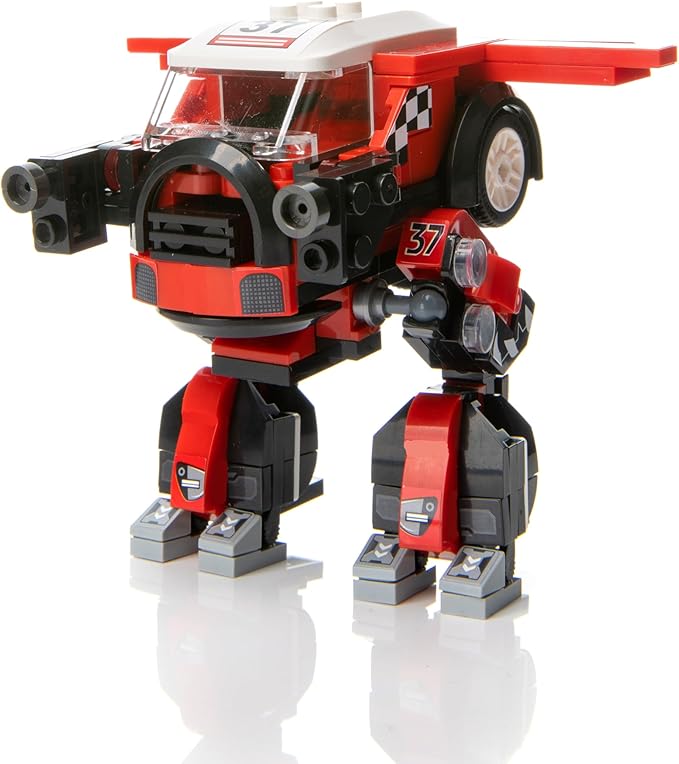 Block Builder Racing Car Building Block Set. Racing Car Building Blocks for Kids and Adults (Red)