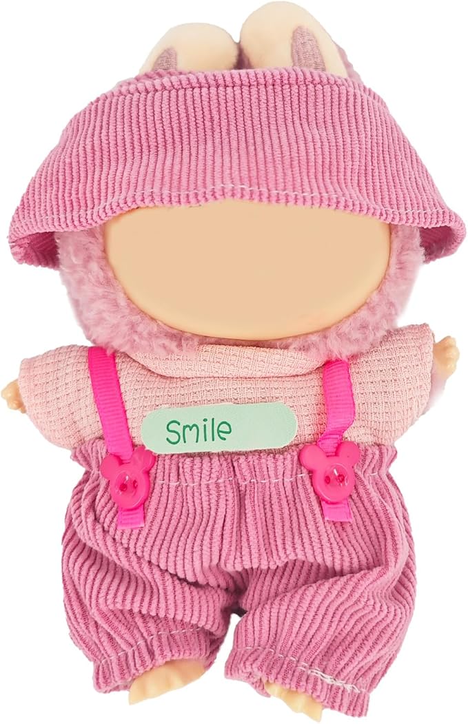 Clothes for 17cm Doll, 3 PCS Cute Hot Pink Hat & Jumpsuits Set, Dress up Outfit Exquisite Accessories for Dolls
