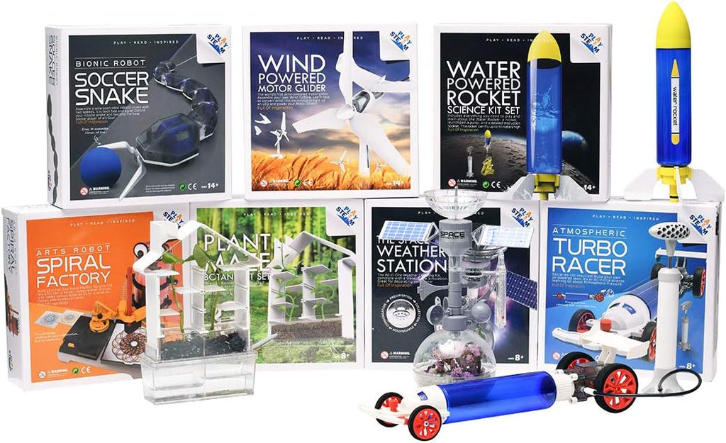 PLAYSTEM Outdoor Water Powered Rocket Physics Learning Set-with Rocket Tail, Body and Pump DIY Rocket Science Experiment Kit- Space STEM Outdoor Toys Gift for Kids,Teens, Boys & Girls