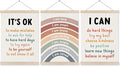 Koesus Inspirational Classroom Rainbow Wall Art Poster Hanger Frame 12x16 Inch Set of 3, Positive Affirmations for Kids, Motivational Canvas Prints Framed Wall Decor for Classroom Kids Room Playroom