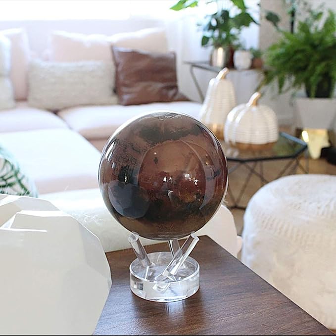 MOVA Mars Globe – 4.5” Rotating Planet Model for Space Decor and Astronomy Gifts | Solar-Powered Motion | No Batteries or Cords Needed