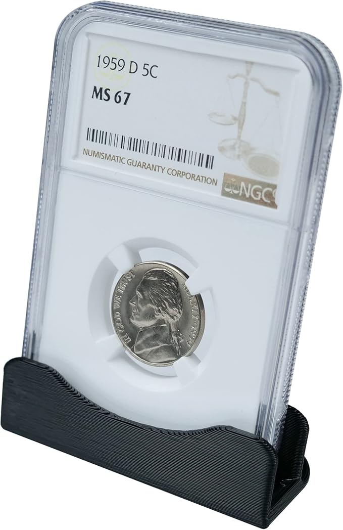 10-Pack Coin Holder Display Stand, PCGS Coin Slab Holder, NGC Coin Display Stand Holders for Coins (Black)