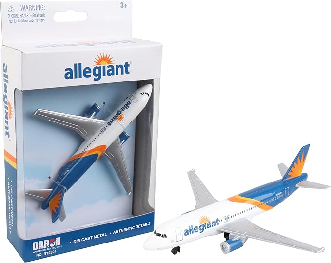 Daron Toy Airplane – Allegiant Air – Die-Cast Metal Model Airplane Toy with Plastic Parts for Kids Ages 3+